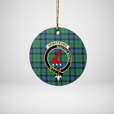 Clan Armstrong Ancient Tartan Crest Round Ceramic Ornament UP39 Armstrong Ancient Tartan Tartan Christmas